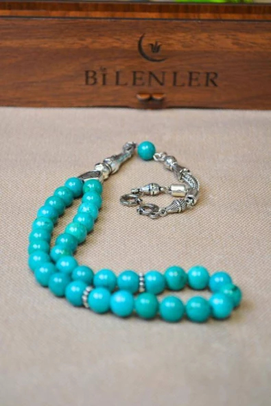 Firuze Taşlı 33’lü Erkek Tesbih – Doğal Taş, Özel Kutulu ürün görseli