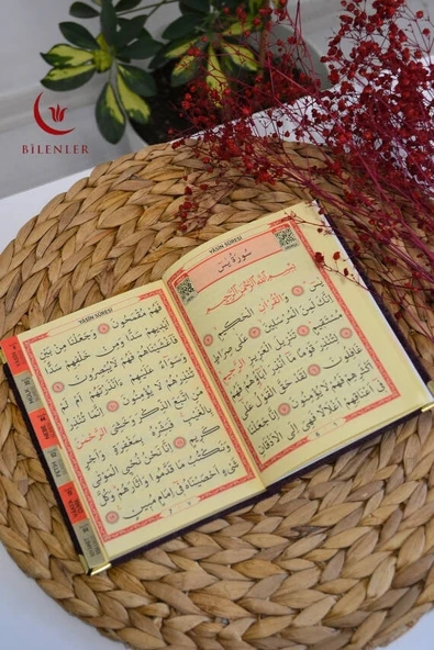 Kadife Yasin Tül Keseli Tesbihli 128 Sayfa Mor Renk 10 Adet - Resim 3