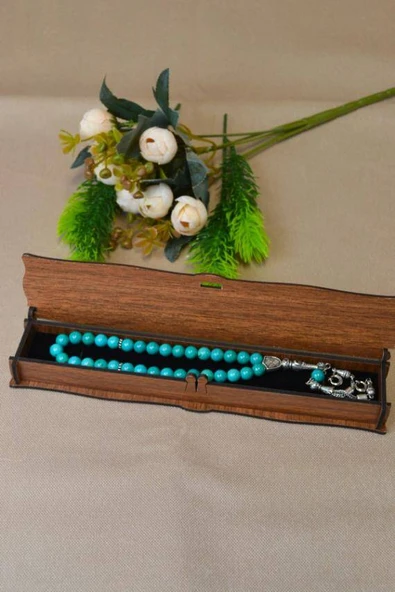 Firuze Taşlı 33’lü Erkek Tesbih – Doğal Taş, Özel Kutulu - Resim 5