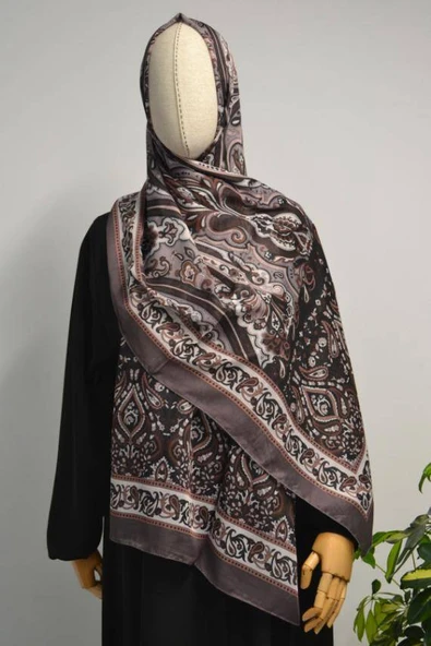 Etnik Desenli Pamuklu Şal Vizon ürün görseli