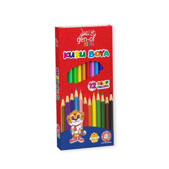 Gen-Of Kids 3’lü Okul Boya Seti – Kuru, Pastel ve Sulu Boya 12 Renk - 2