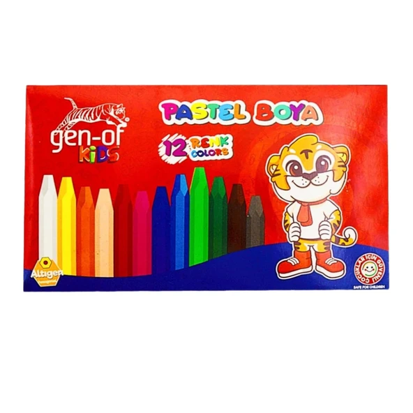 Gen-Of Kids 3’lü Okul Boya Seti – Kuru, Pastel ve Sulu Boya 12 Renk - 3