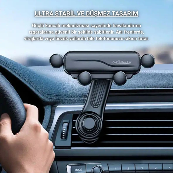 Polham Kancalı Düşmez Titremez Ayarlanabilir Stabil Telefon Tutucu, Havalandırma Girişli Tutucu - 2