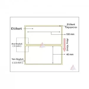 TERMAL BARKOD ETİKETİ 40X100 1000 LİK - Resim 2
