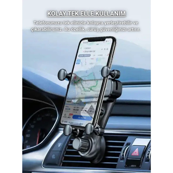 Polham Kancalı Düşmez Titremez Ayarlanabilir Stabil Telefon Tutucu, Havalandırma Girişli Tutucu - 4