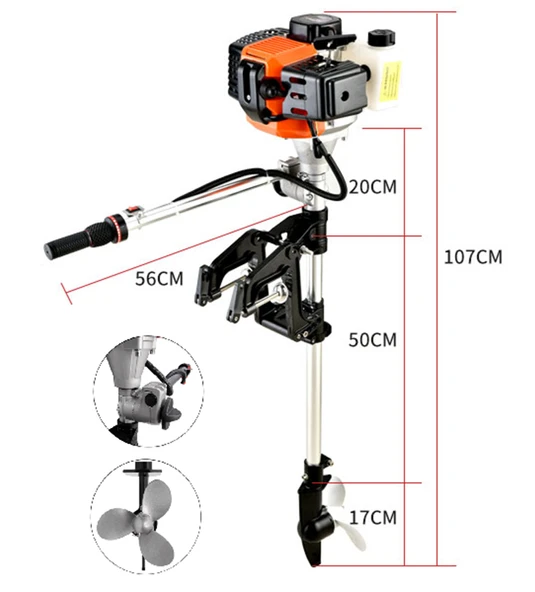 Backer Bp2500 Benzin Motorlu  Dıştan Takmalı Tekne Bot Kayık Aparatı 2,5 Hp - 4