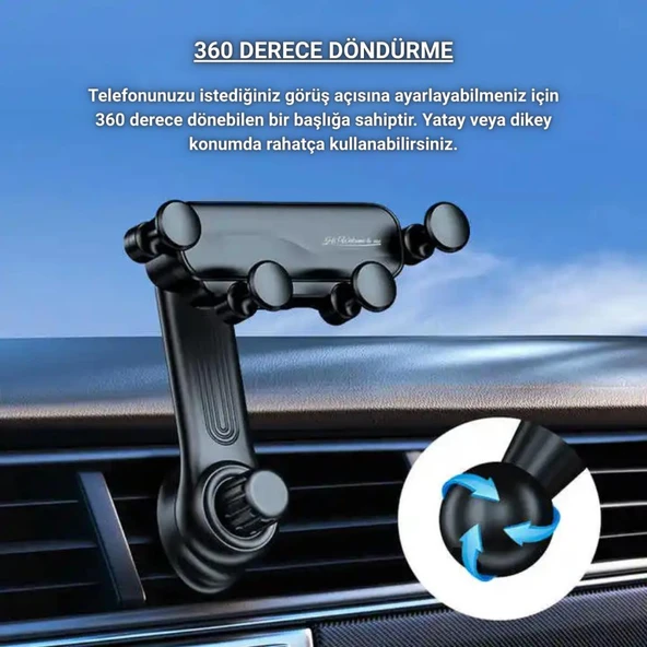 Polham Kancalı Düşmez Titremez Ayarlanabilir Stabil Telefon Tutucu, Havalandırma Girişli Tutucu - 3