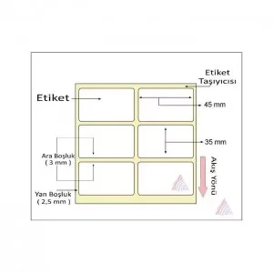 TERMAL BARKOD ETİKETİ 35X45 2´Lİ 2000 Lİ - Resim 2