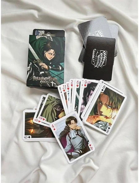 İskambil Kağıdı Anime Attack On Titan Poker Oyun Kartı 54 Adet