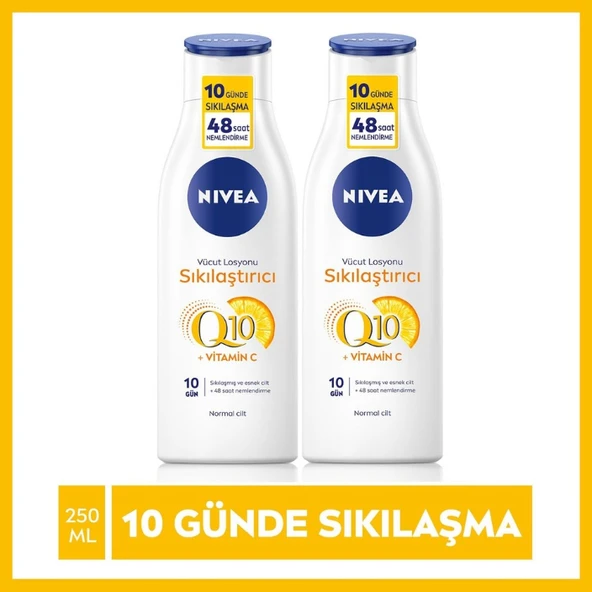 Nivea Sıkılaştırıcı Vücut Losyonu 250 ml X2 Adet Q10,vitamin C,48 Saat Nemlendirme,10 Günde Sıkılaş