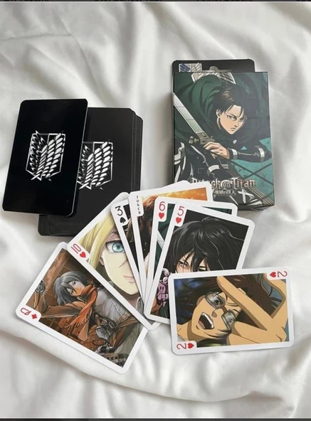 İskambil Kağıdı Anime Attack On Titan Poker Oyun Kartı 54 Adet - 2
