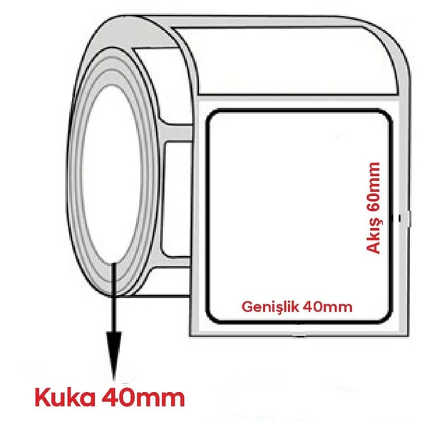 Kuşe Barkod Etiketi 60x40mm (1000 li Rulo)