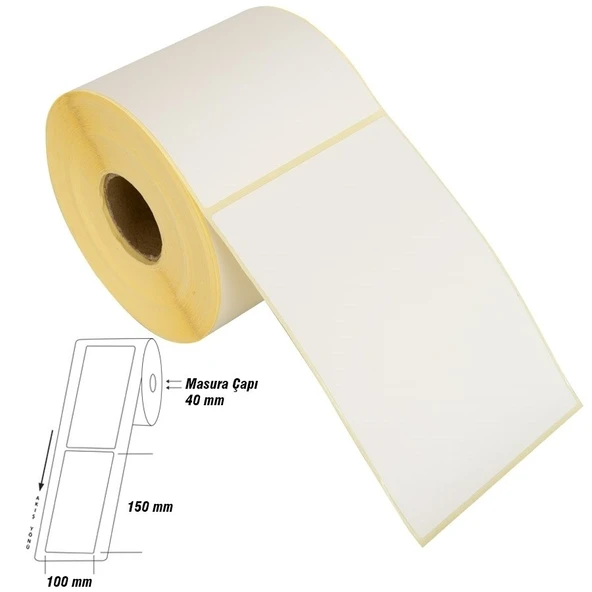 Ekstra Geniş Termal Barkod Etiketi 150x100mm (250 li Rulo)