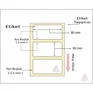 KUŞE BARKOD ETİKETİ 60X80 750 ´ LİK - Resim 2