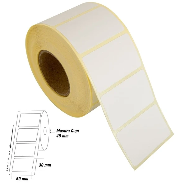 Çok Amaçlı Termal Etiket 30x50mm (1000 li)