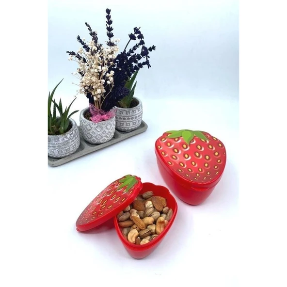 Buffer® 2'li İç İçe Geçebilen Çilek Model Saklama Ve Beslenme Kabı Seti (550 Ml + 250 Ml) - 7