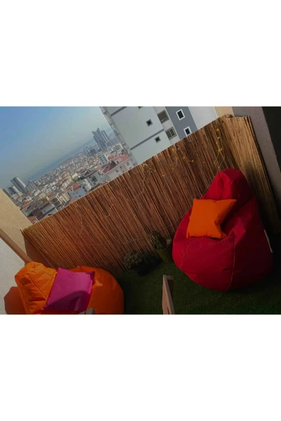 POLYBOTUM BAMBU Hasır Kamış Balkon Çiti Dekerasyon 1x5 Metre - 6
