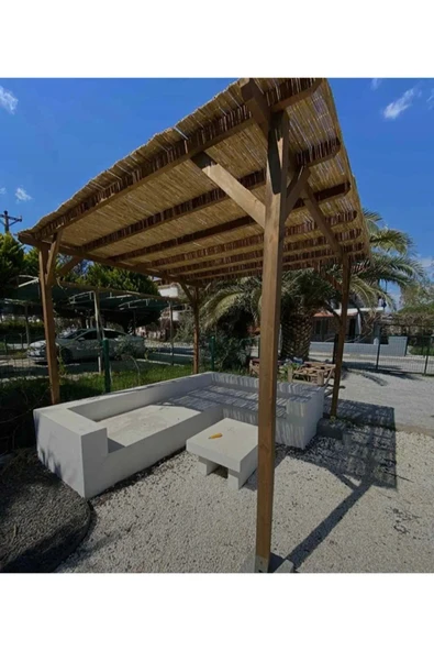 POLYBOTUM BAMBU Hasır Kamış Balkon Çiti Dekerasyon 1x5 Metre - 7