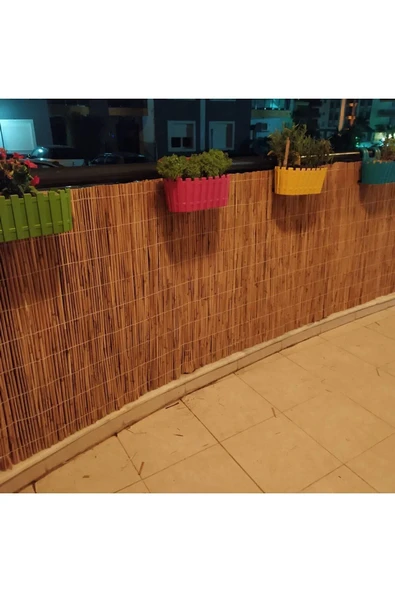 POLYBOTUM BAMBU Hasır Kamış Balkon Çiti Dekerasyon 1x5 Metre - 3