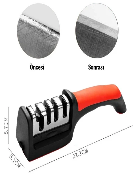 BUFFER 4 Aşamalı Kaymaz Taban Hızlı Bıçak Makas Bileme Bileyici Aracı - 3