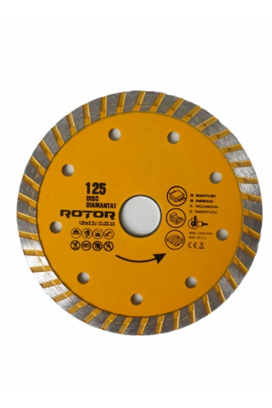 Elmas Kesme Diski 230x3.1x10x22.23 (TURBO SEGMENTLİ) - Seramik, Taş Ve Mermer Kesmek Için