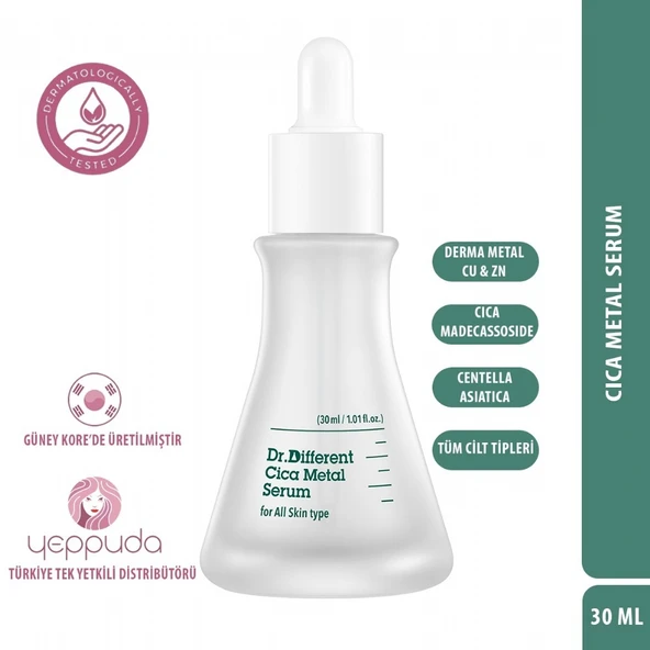 Dr.Different Cica Metal Serum - Derma Metal ve Cica İçerikli Bariyer Güçlendirici & Yatıştırıcı Serum - 5