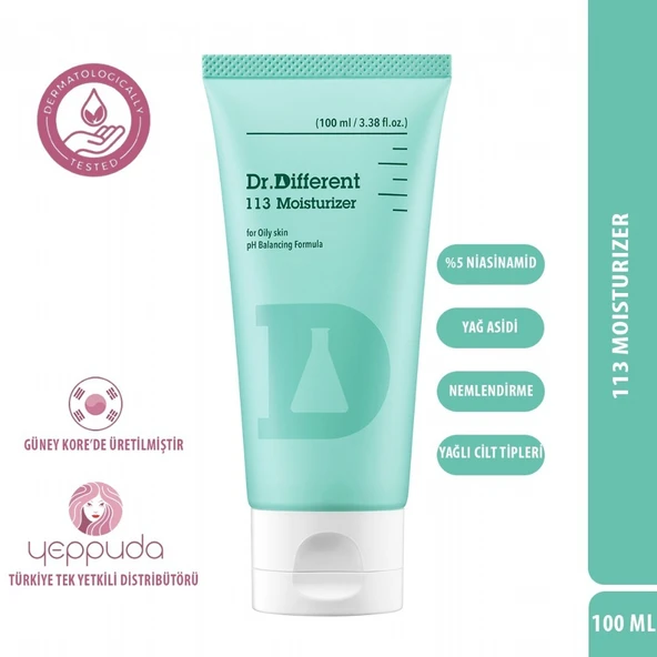 Dr.Different 113 Moisturizer - Yağlı ve Hassas Cilt Tipleri İçin Yağ Asidi İçerikli Nemlendirici Krem