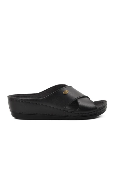 Aspor Siyah Kadın Dolgu Topuk Terlik