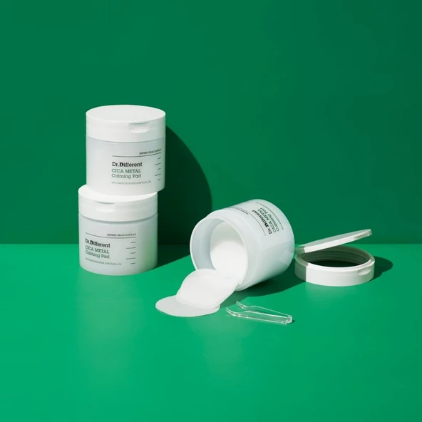 Dr.Different Cica Metal Calming Pad - Derma Metal ve Cica İçerikli Bariyer Güçlendirici & Yatıştırıcı Pamuk Ped - 3