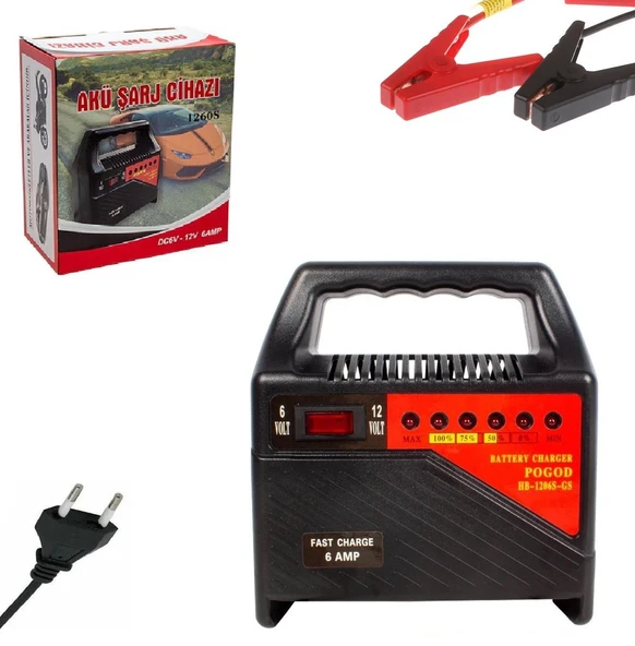 Akü Şarj Cihazı 6/12 Volt Led Göstergeli - 2