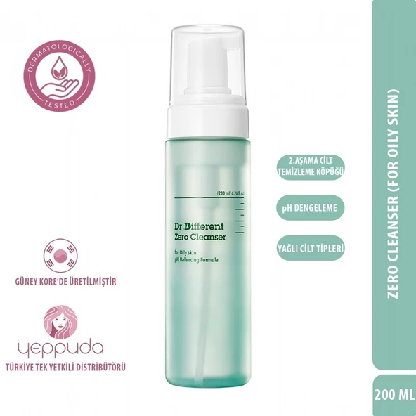 Dr.Different Zero Cleanser - Yağlı Cilt Tipleri İçin Hafif Formüllü  Köpük Temizleyici (2.Aşama)