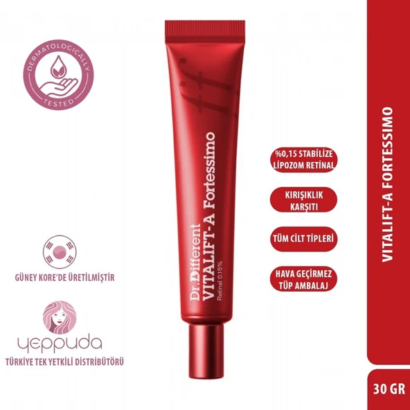 Dr.Different Vitalift-A Fortessimo - Yaşlanma ve Kırışıklık Karşıtı %0.15 Stabilize Lipozom Retinal İçeren Gece Kremi