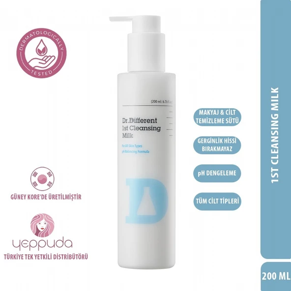 Dr.Different 1st Cleansing Milk - pH Dengeleyici Yüz ve Makyaj Temizleme Sütü (1.Aşama)