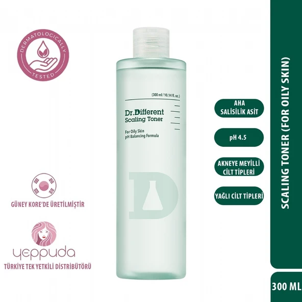 Dr.Different Scaling Toner - Yağlı Cilt Tipleri İçin AHA ve Salisilik Asit İçerikli pH Dengeleyici Tonik