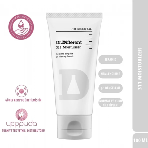 Dr.Different 311 Moisturizer - Kuru ve Normal Cilt Tipleri İçin Seramid İçerikli Nemlendirici Krem