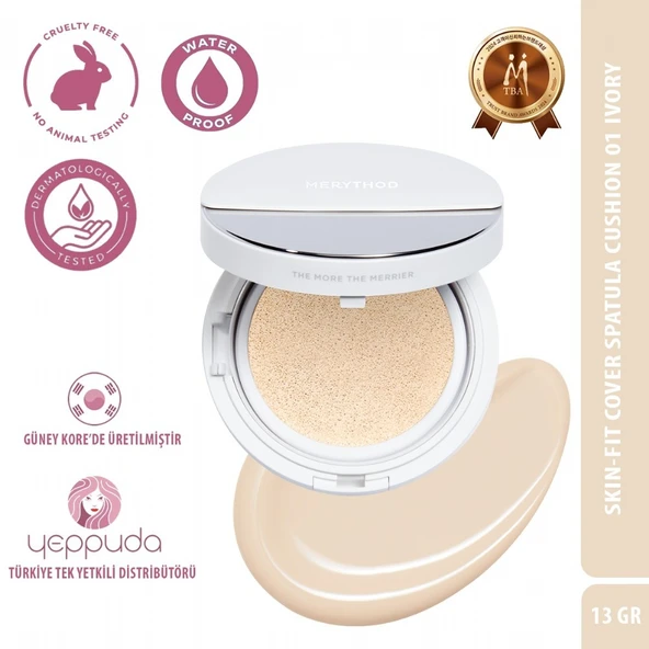 Merythod Skin-Fit Cover Spatula Cushion 01 Ivory SPF50+PA+++ - Yüksek Kapatıcı,Waterproof Spatulalı Fondöten - 6