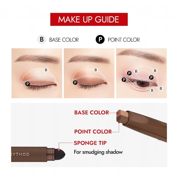 Merythod Twotone Shadow 07 Mauve Brown - Çift Tonlu, Süngerli Far Kalemi - 2