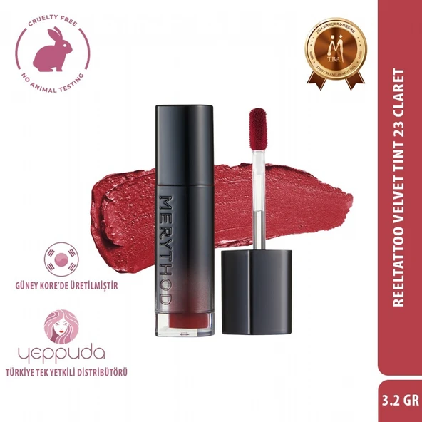 Merythod Reeltattoo Velvet Tint 23 Claret - Mat Bitişli Kadifemsi Dokulu Tint