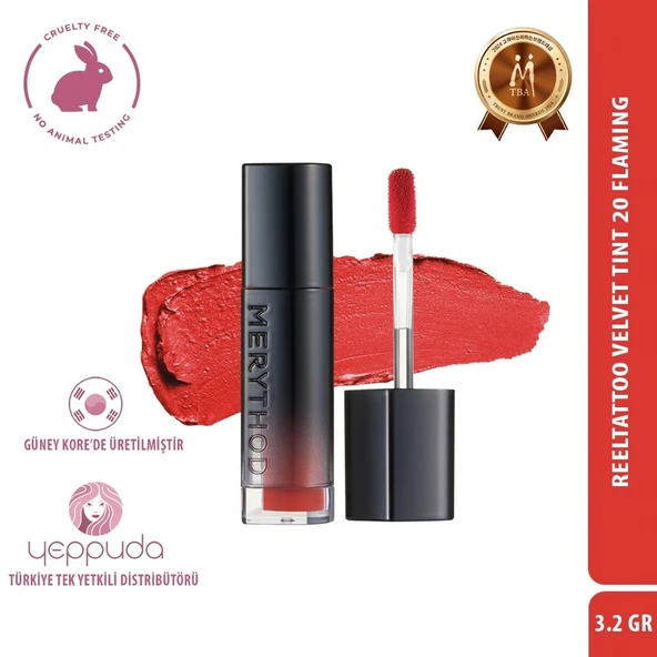 Merythod Reeltattoo Velvet Tint 20 Flaming - Mat Bitişli Kadifemsi Dokulu Tint ürün görseli 1