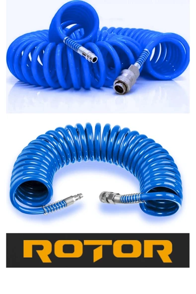 PU0508 (5X8X15)  Kompresör Spiral Hava Hortumu  15mt Sarı - 2