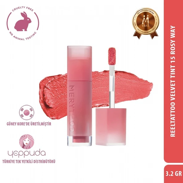 Merythod Reeltattoo Velvet Tint 15 Rosy Way - Mat Bitişli Kadifemsi Dokulu Tint