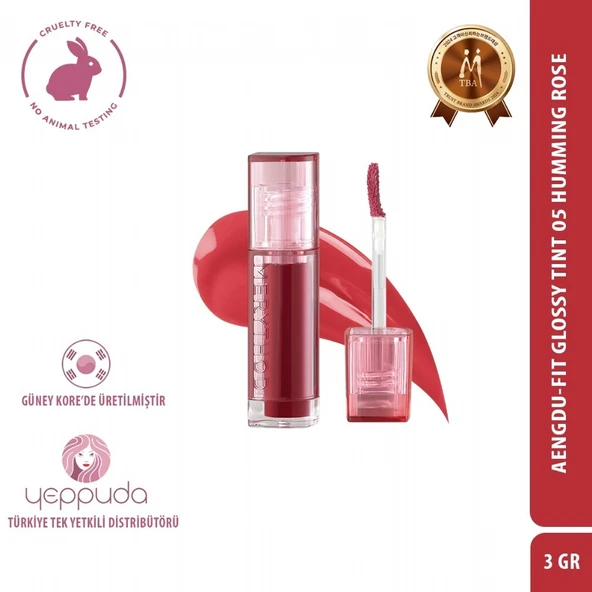 Merythod Aengdu-Fit Glossy Tint 05 Humming Rose - Yoğun Pigmentli Parlak Tint