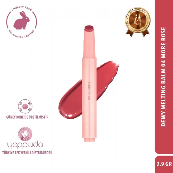 Merythod Dewy Melting Balm 04 More Rose - Yoğun Nemlendirici ve Parlak Bitişli Dudak Balmı