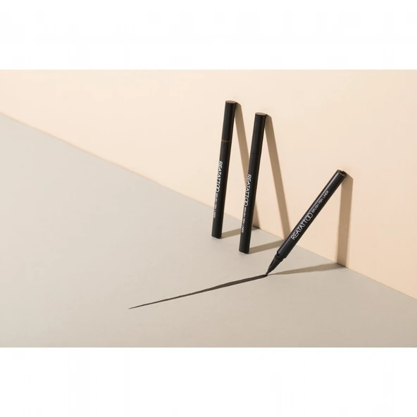 Merythod Reeltattoo Brush Pen Liner 01 Matt Black - Fırça Uçlu Mat Siyah Eyeliner - 4