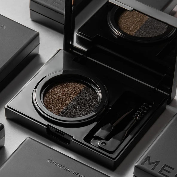 Merythod Reeltattoo Brow Cushion Two Tone Brown - Çift Tonlu, Çift Fırçalı Kaş Farı & Kaş Şekillendirme Kiti - 6