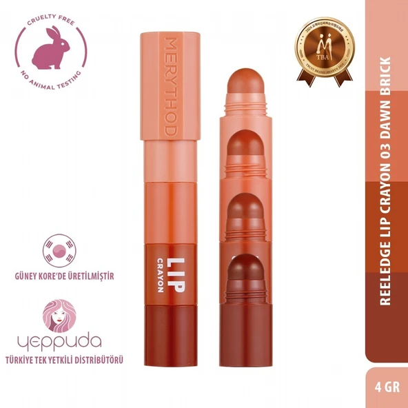 Merythod Reeledge Lip Crayon 03 Dawn Brick - 4 Renkli Lip Crayon