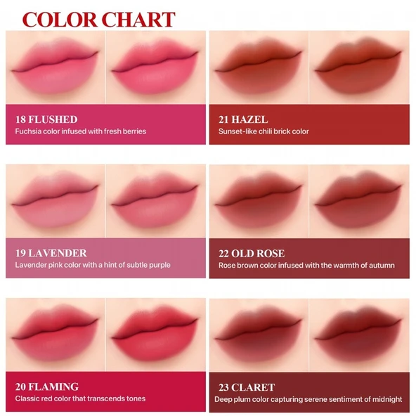 Merythod Reeltattoo Velvet Tint 20 Flaming - Mat Bitişli Kadifemsi Dokulu Tint - Resim 5