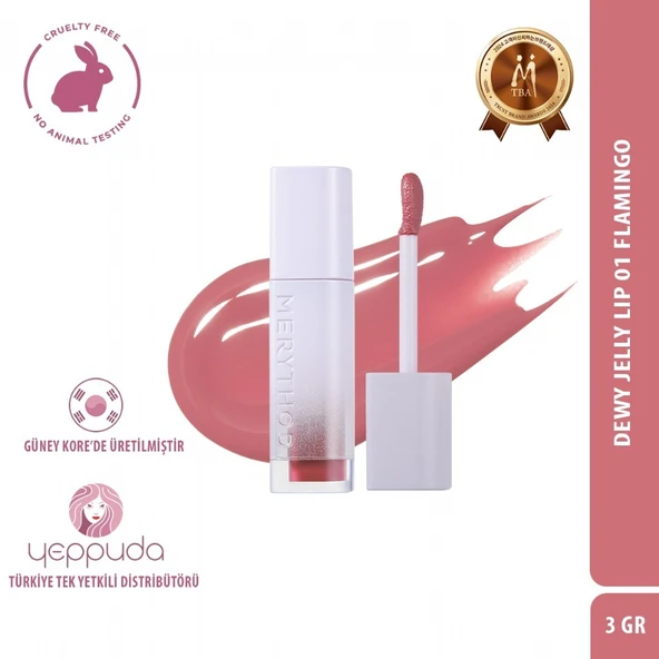 Merythod Dewy Jelly Lip 01 Flamingo - Parlak ve Nemli Görünüm Sağlayan Tint - 5