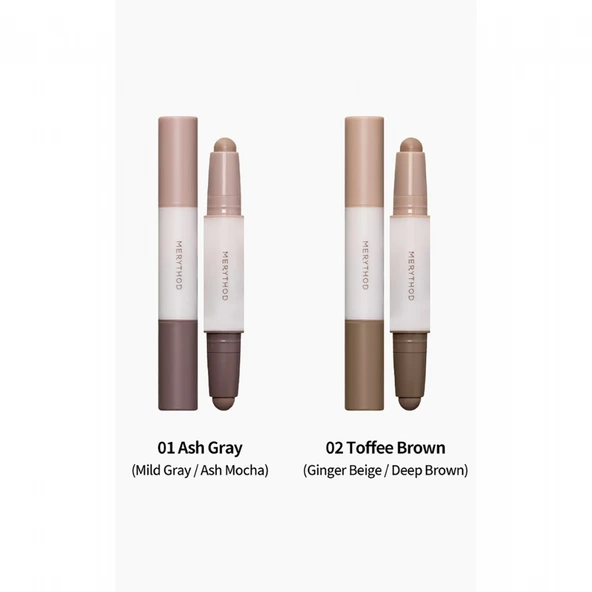 Merythod Double Contour Stick 02 Toffee Brown - Çift Taraflı Sıcak Tonlu Kontür Stick - 11