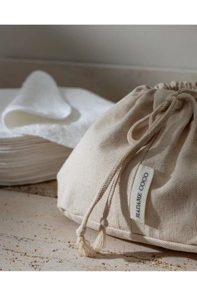 Mireille 25'li Pamuklu Havlu Seti - Beyaz/Kırmızı - Resim 3